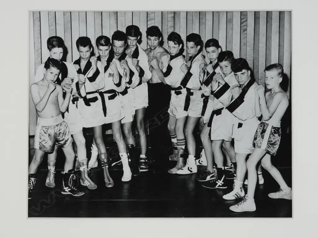 Bruce Weber (1946-) -  1)'Andy Minsker and the Mount Scott Community Center boxing team giving the finger'  2) Andy Minsker and boxers of the Mount Scott Boxing Club, Portland. Image 1++